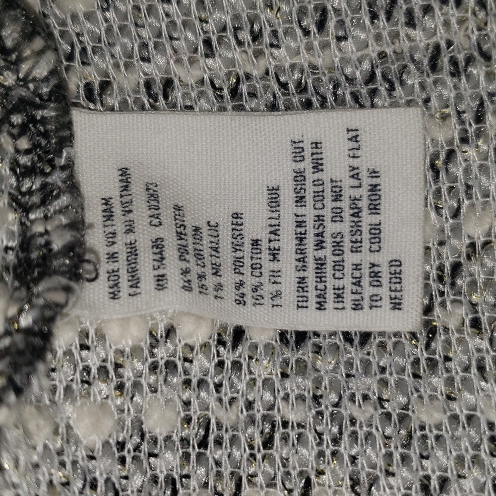 American Eagle Outfitters S / P Gray  White Black Gold Pullover Sweater - Picture 7 of 11